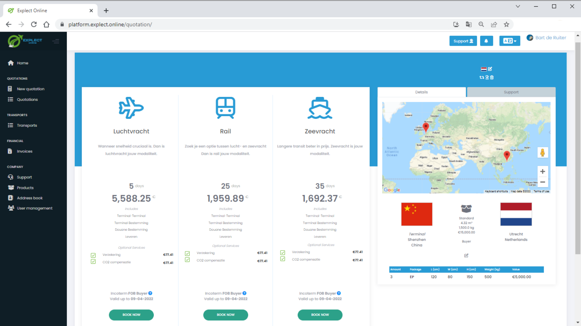 screenshot of Explect Online
